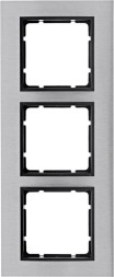 Рамка Berker B.7 Антрацит нержавеющая сталь 3 поста вертикальная 10133606