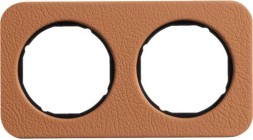 Рамка Berker R.1 Кожа черный 2 поста 10122364