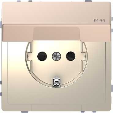 Розетка Merten D-Life шампань 16а с з/к и крышкой ip44 MTN2314-6051