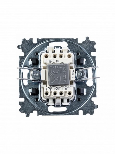 Переключатель ABB Levit ориентационная сталь / дымчатый чёрный одноклавишный с подсветкой 2CHH590646A6069 3559H-A06446 69W