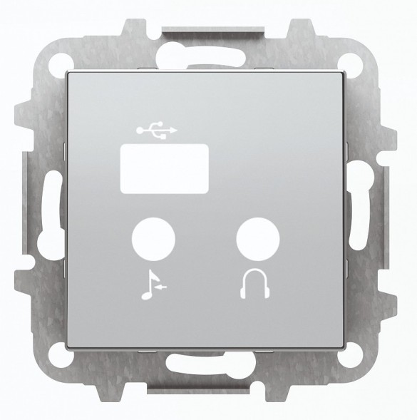 Накладка ABB Sky серебряный для механизма медиа-комбайна 2CLA856830A1301 8568.3 PL