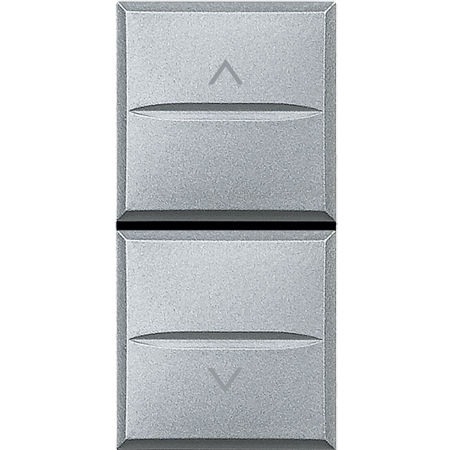 Кнопка Bticino Axolute Алюминий двойная с блокировкой 1Р (NO) + 1Р (NO) 10 А 250 В~ HC4037