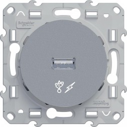 USB розетка Schneider Electric Odace алюминий S53R408