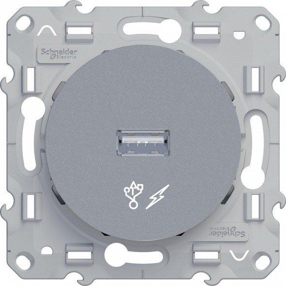 USB розетка Schneider Electric Odace алюминий S53R408