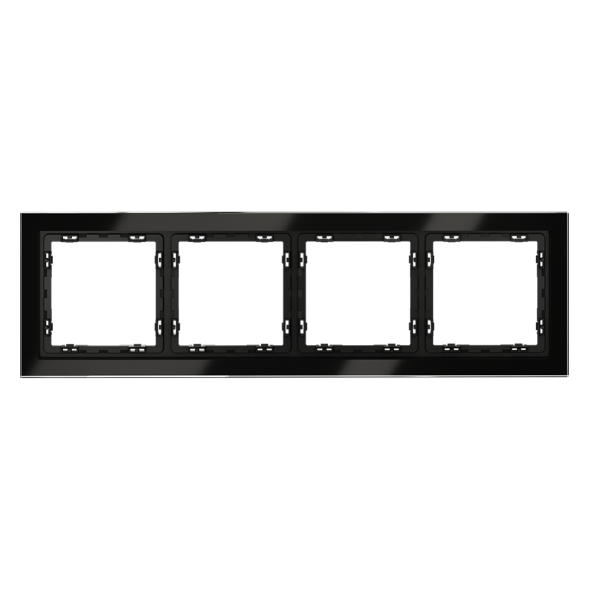 Рамка стеклянная VOLTUM S70 на 4 поста, (черный,стекло)