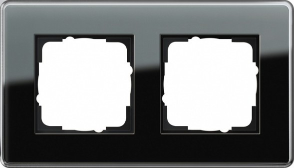 Рамка Gira Esprit Glass C Черное стекло 2 поста 0212505