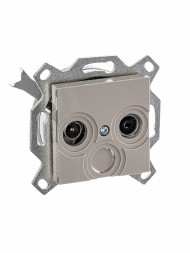 Розетка TV-R ABB Levit кофе макиато проходная 7дБ 2CHH083607A6018 5011H-A03607 18W