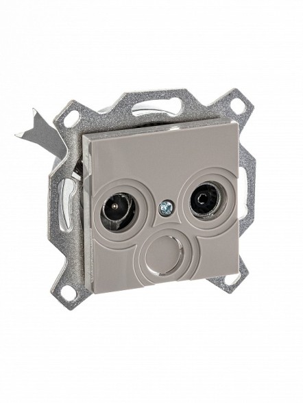 Розетка TV-R ABB Levit кофе макиато проходная 7дБ 2CHH083607A6018 5011H-A03607 18W