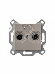 Розетка TV-R ABB Levit кофе макиато проходная 7дБ 2CHH083607A6018 5011H-A03607 18W