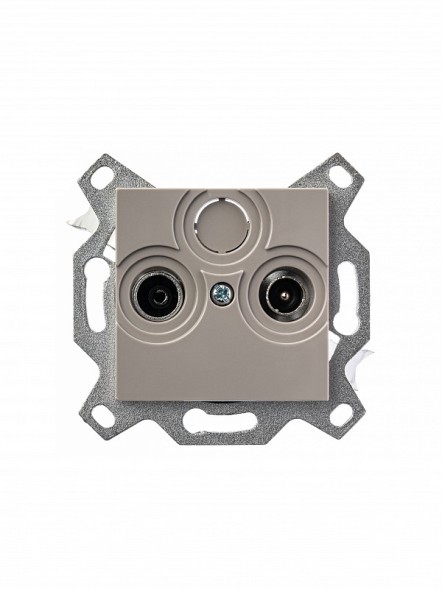 Розетка TV-R ABB Levit кофе макиато проходная 7дБ 2CHH083607A6018 5011H-A03607 18W