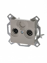 Розетка TV-R ABB Levit кофе макиато проходная 7дБ 2CHH083607A6018 5011H-A03607 18W