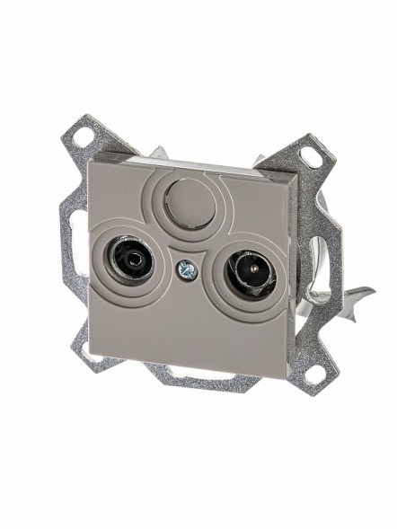 Розетка TV-R ABB Levit кофе макиато проходная 7дБ 2CHH083607A6018 5011H-A03607 18W