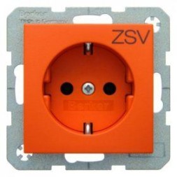 Штепсельная розетка Berker R.1 оранжевый, матовый SCHUKO с надписью 47431907