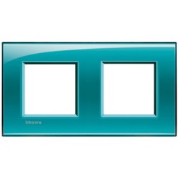 Рамка Bticino LivingLight Квадрат Зеленый 2+2 модуля LNA4802M2VD