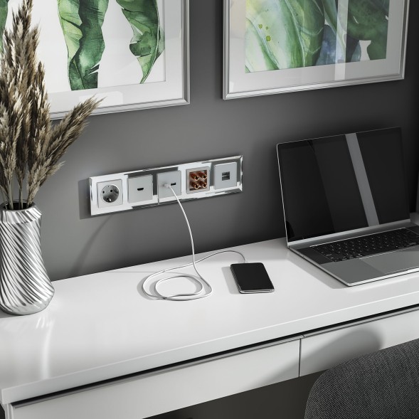 Розетка HDMI серебряный Werkel WL06-60-11