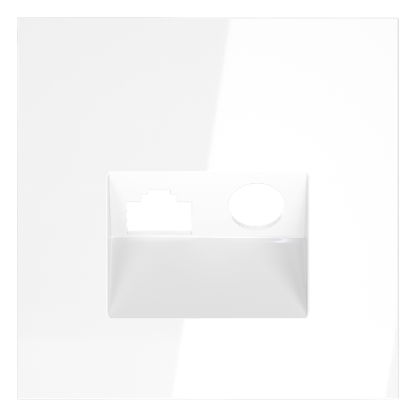 Накладка для розетки TV+RJ45 кат. 6, S70 (белый глянцевый)