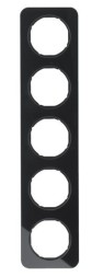 Рамка Berker R.1 Черный стекло 5 постов 10152116