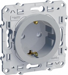 Розетка Schneider Electric Odace алюминий с з\к шт S53R037
