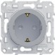 Розетка Schneider Electric Odace алюминий с з\к шт S53R037