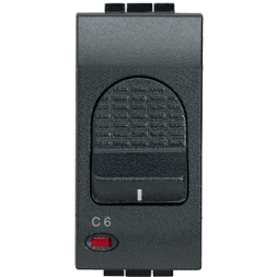 Автоматический выключатель Bticino LivingLight Air Антрацит с индикатором защиты 1 полюса 1500А 230В 1 модуль L4301/6