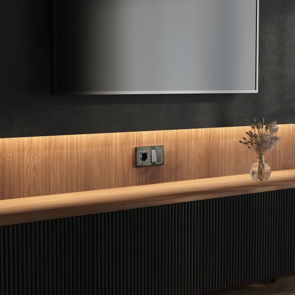 Рамка из стекла на 2 поста Diamant черный Werkel W0021208