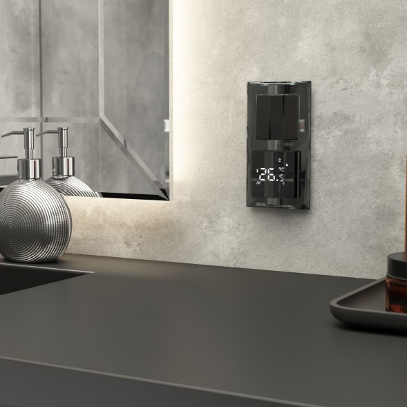 Рамка из стекла на 2 поста Diamant черный Werkel W0021208