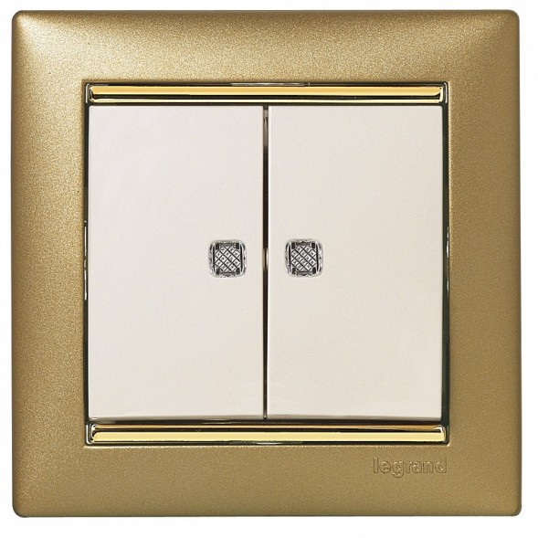 Выключатель Legrand Valena 2-х клавишный с индикацией на каждую клавишу 774113