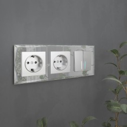 Рамка из стекла на 3 поста Diamant зеркальный W0031220