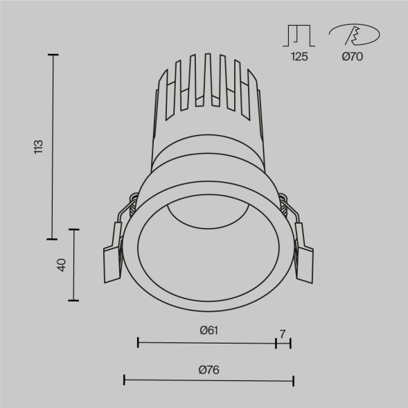 Встраиваемый светильник Technical DL118-15W-3K-W