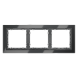 Рамка стеклянная VOLTUM S70 на 3 поста, (графит, стекло)