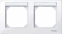 Рамка Merten M-Plan Активный белыйс полем для надписи 2 поста MTN514225