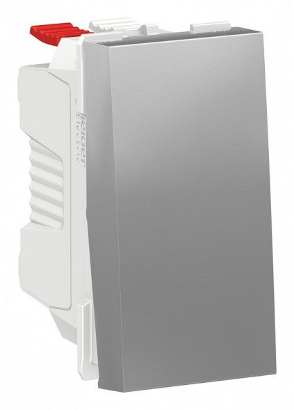 Выключатель Schneider Electric Unica Modular Алюминий 1-клавишный, сх. 1 10 AX, 250 В, 1 Модуль NU310130