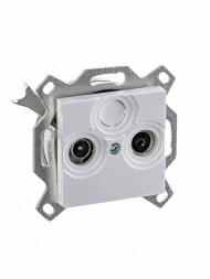 Розетка TV-R ABB Levit жемчуг проходная 7дБ 2CHH083607A6068 5011H-A03607 68W