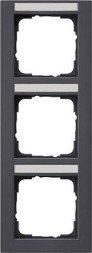 Рамка Gira E2 Антрацит 3-постовая вертикальная 110323