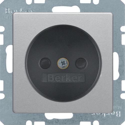 Штепсельная розетка Berker Q.1 алюминиевый с эффектом бархата, без защитного контакта с защитой от детей 6167336084