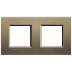 Рамка Bticino LivingLight Квадрат Коричневый шелк 2+2 модуля LNA4802M2SQ
