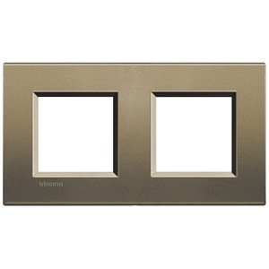 Рамка Bticino LivingLight Квадрат Коричневый шелк 2+2 модуля LNA4802M2SQ