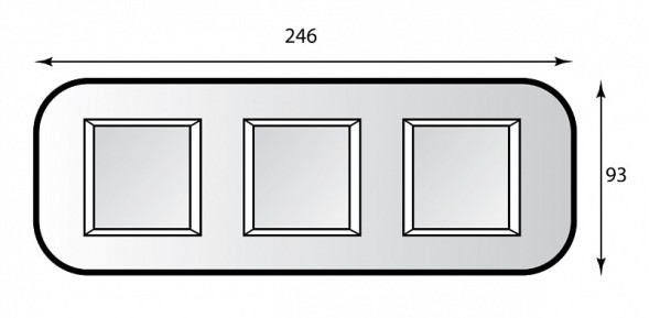 Рамка Bticino Axolute Овал Белый 2+2+2 модулей HB4802M3HD