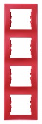Рамка Schneider Electric Sedna Красный 4 поста вертикальная SDN5802041