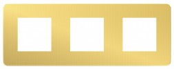 Рамка Schneider Electric Unica Studio Metal Золото / Антрацит 3 поста NU280662