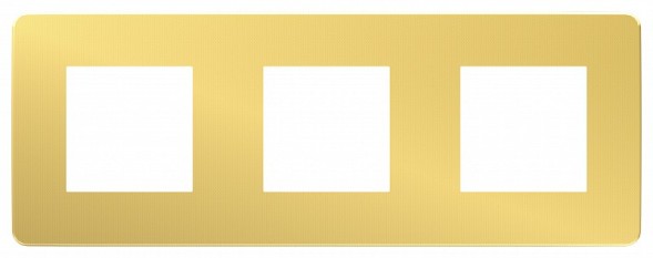 Рамка Schneider Electric Unica Studio Metal Золото / Антрацит 3 поста NU280662
