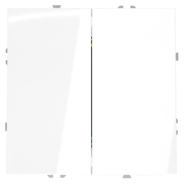 Перекрестный переключатель встраиваемый VOLTUM S70 двухклавишный 10А, (белый глянцевый)