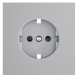 Накладка для розетки с заземлением и защитными шторками, S70 (серый)