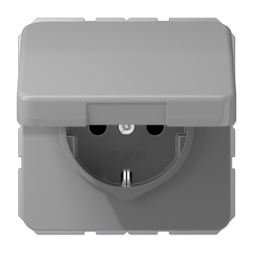 Розетка Jung CD серия Серая с заземлением с откидной крышкой 16А/250В CD1520BFKLGR