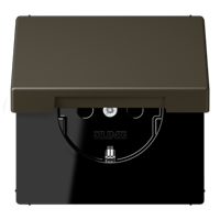 Розетка Jung Les Couleurs® Le Corbusier ombre naturelle 31 SCHUKO® с откидной крышкой и со встроенной повышенной защитой от прикосновения LC1520KIKL32140