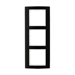 Рамка Berker B.3 Черный / Полярная белизна 3 поста вертикальная 10133025