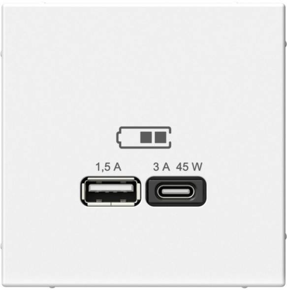 Зарядное устройство USB-A + USB-C, 45Вт (Белый) Schneider Electric Systeme Art Gallery GAL000129