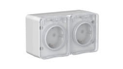 ATN543026 Atlasdesign PROFI IP54 О/У РОЗЕТКА двойная с з/к со шторками 16А, СЕРЫЙ Schneider Electric