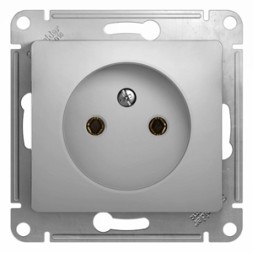 Розетка без заземления, 16А, механизм Schneider Electric Glossa Алюминий GSL000341