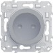 Розетка Schneider Electric Odace алюминий со шторками S53R033
